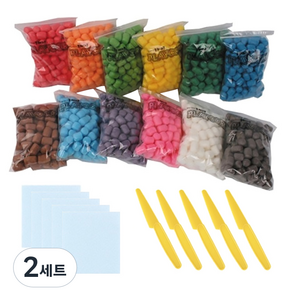 플레이콘 12색 + 칼 5p + 물 묻히는 패드 5p, 혼합 색상, 2세트