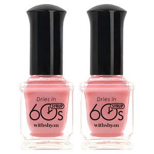 위드샨 60초 건조 매니큐어, M066페어리시럽, 9ml, 2개