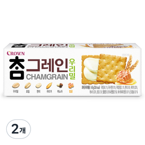 크라운 참그레인 우리밀 과자, 48g, 2개