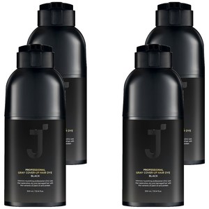 제이숲 프로페셔널 커버업 새치 염색제 300ml, 블랙, 4개