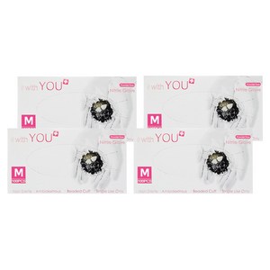 WithYou 오리지널 니트릴장갑 100P, 화이트, M, 4개
