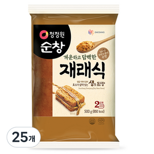 청정원순창 개운하고 담백한 재래식 생된장, 25개, 500g