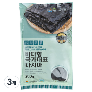 완도건강해 완도산 건다시마, 200g, 3개