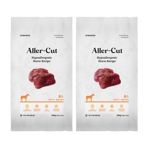 하이독 생후 3개월령 이상 강아지 알러컷 냉동 화식 사료 5p, 말고기, 500g, 2개