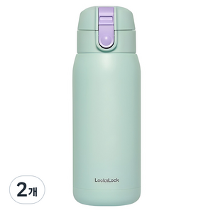 락앤락 스쿨핏 코튼캔디 원터치 텀블러, 민트, 370ml, 2개
