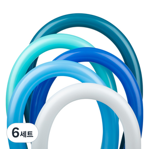 셈퍼텍스 요술풍선 5종 x 8p 세트 260s, 화이트, 블루, 로얄블루, 아쿠아마린, 딥틸, 6세트