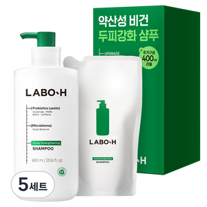 라보에이치 두피강화 클리닉 샴푸 610ml + 리필 400ml 세트, 5세트