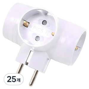 에코파워탭 국내 제조 T자 멀티탭 3구 EPM-403T, 8.5cm, 혼합색상, 25개