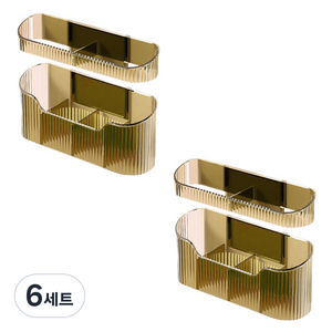 블럭마트 벽걸이 우산 수납선반 더블 세트, 옐로우, 6세트