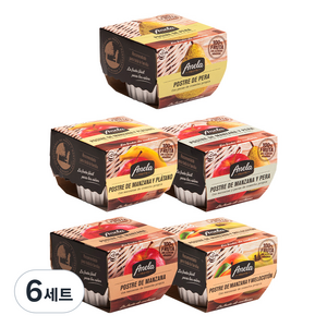 아넬라 첫과일 10일 솔루션 디저트 세트, 사과 + 복숭아 + 바나나 + 사과배 + 배, 6세트, 1kg