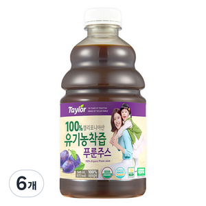 테일러 유기농 착즙 푸룬 주스, 946ml, 6개