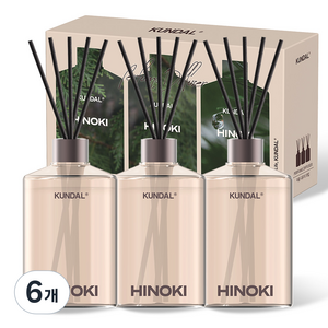 쿤달 시그니처 퍼퓸 디퓨저 선물세트, 히노키, 500ml, 6개