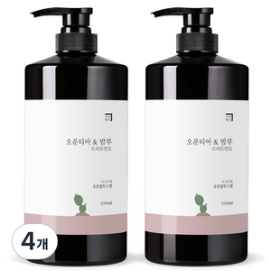 살림백서 오푼티아 & 밤부 헤어 트리트먼트, 1L, 4개