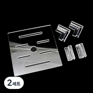 미미네아쿠아 어항수조 4t 아크릴 뚜껑 30큐브용 + 받침 클립 4p 세트, 2세트