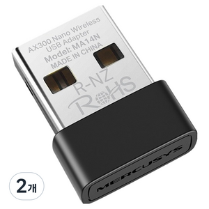머큐시스 AX300 Nano USB 무선 랜카드 노트북용, 2개, MA14N