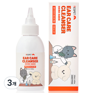 리스펫랩 반려동물 편백수 이어케어 귀세정제, 120ml, 3개