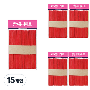 유니아트 2500 하드바 막대 대 50p, 빨강, 15개입