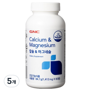 GNC 칼슘 앤 마그네슘 84.7g, 60정, 5개