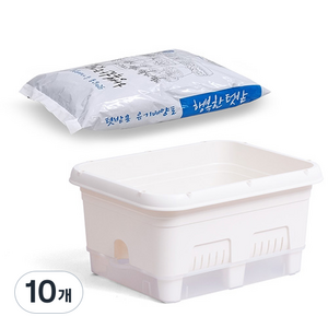 이즈리빙 내집에 텃밭 화분 + 배양토 20L, 아이보리, 10개