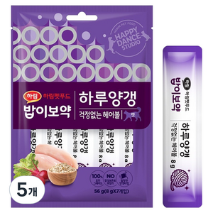 하림펫푸드밥이보약 캣 하루양갱, 걱정없는 헤어볼, 56g, 5개