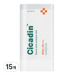 미샤 시카딘 레스큐 워터 선스틱 SPF50+ PA++++, 19g, 15개