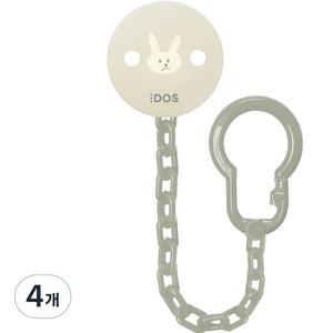 DOS 쪽쪽이 클립 젖꼭지 홀더, 올리브버니, 4개