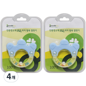 그린라이프 왕관딸랑이겸치발기 2개, 혼합 색상, 4개
