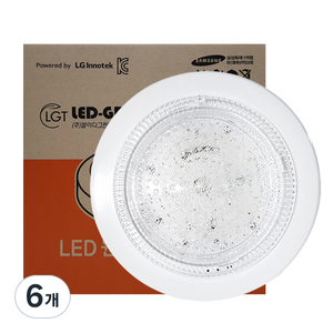 엘이디그린티 고정형 LED 아이스 직부등 15W, 6개
