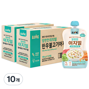 엘빈즈 이지밀 맘편한 파우치 이유식 13개월이상 한우불고기아기밥 10p, 10개, 한우불고기맛