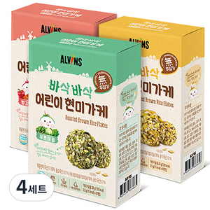 엘빈즈 바삭바삭 어린이 현미가케 빨강마을 + 노랑마을 + 푸른마을, 빨강마을, 노랑마을, 푸른마을, 84g, 4세트
