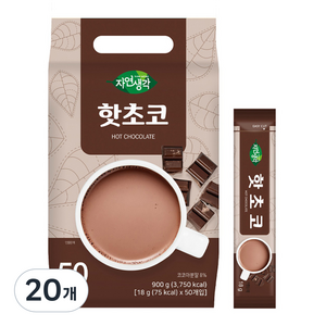 자연생각 핫초코 스틱, 20개, 50개입, 18g