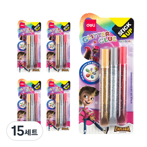 델리 반짝이풀 일반 12ml x 3종 세트 EA71001, 골드+ 실버 + 퍼플, 15세트