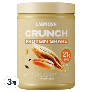 랩노쉬 크런치 단백질 쉐이크 로스트오곡, 450g, 3개