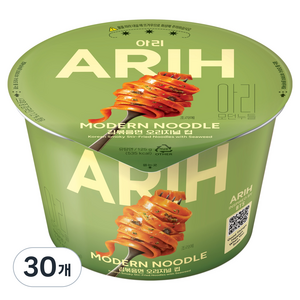 팔도 아리 모던누들 김볶음면 오리지널 컵 125g, 30개