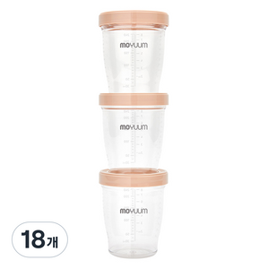 모윰 트라이탄 이유식 용기, 240ml, 테라코타, 18개