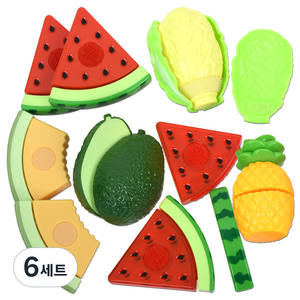 오즈토이 소꿉 파인애플 썰기세트, 혼합색상, 6세트