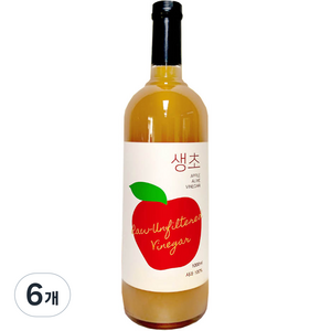 생생초 생초 사과 음용식초, 1L, 6개