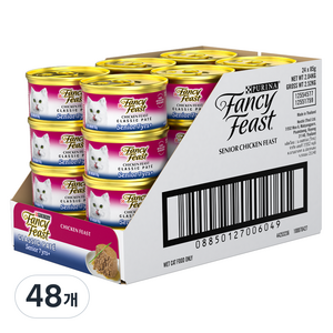 팬시피스트 시니어 고양이 주식캔, 닭, 85g, 48개