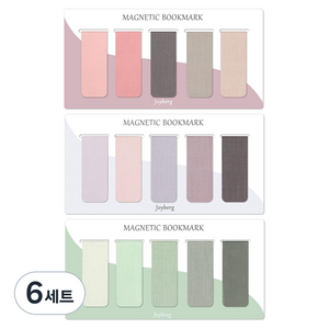문구백서 자석 마그네틱 책갈피 15종 세트, 혼합색상, 6세트