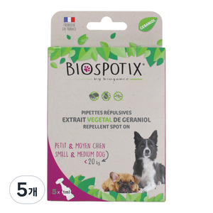 바이오스파틱스 스팟온 중소형견용, 혼합색상, 5ml, 5개