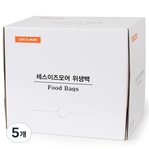 레스이즈모어 대용량 위생백 중 25cm x 35cm, 중(M), 1000개, 5개