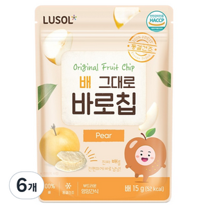 루솔 과일칩 배 그대로 바로칩, 15g, 6개