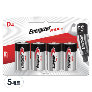 에너자이저 맥스 D 건전지, 4개입, 5세트