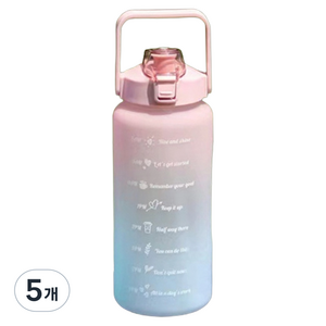 앞날창창 그라데이션 칼라 데일리 물병, 핑크, 5개, 2L