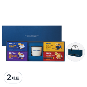 이디야 커피믹스 선물세트, 커피믹스 4종 + 머그 + 쇼핑백, 2세트