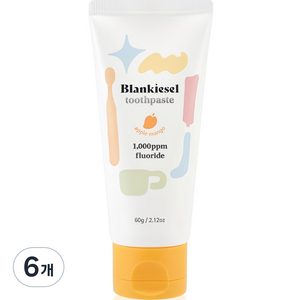 블랑키즐 유아용 고불소 치약 애플망고향, 60g, 6개