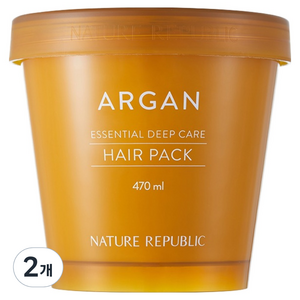 네이처리퍼블릭 대용량 아르간 에센셜 딥케어 헤어팩, 470ml, 2개