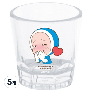 릴팡 유미의세포들 응큼세포 한병 400ml 소주잔, 혼합색상, 5개