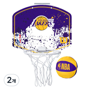 윌슨 NBA 미니 후프 농구골대 + 농구공 세트 WTBA1302LAL, 퍼플, 2개