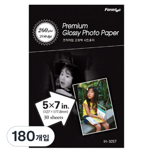 폼텍 프리미엄 고광택 포토용지 260g IH-3057, 5X7, 180개입